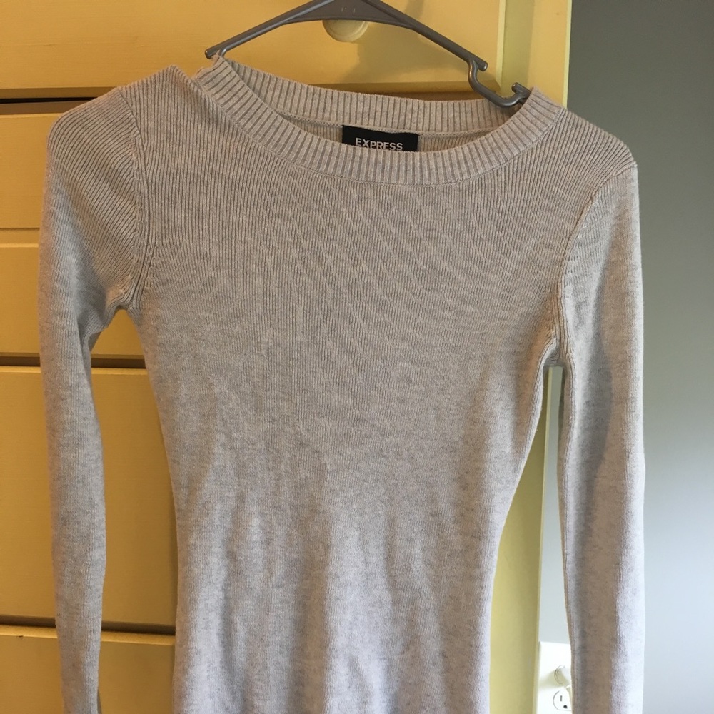 Ribbed Express Grey Sweater